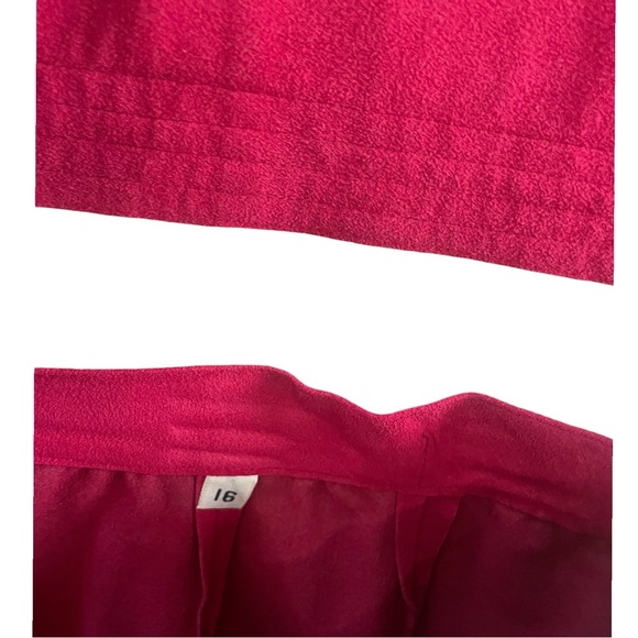 Hot pink suede blazer and skirt combo vintage size 16 (about size 12) - Picture 7 of 13
